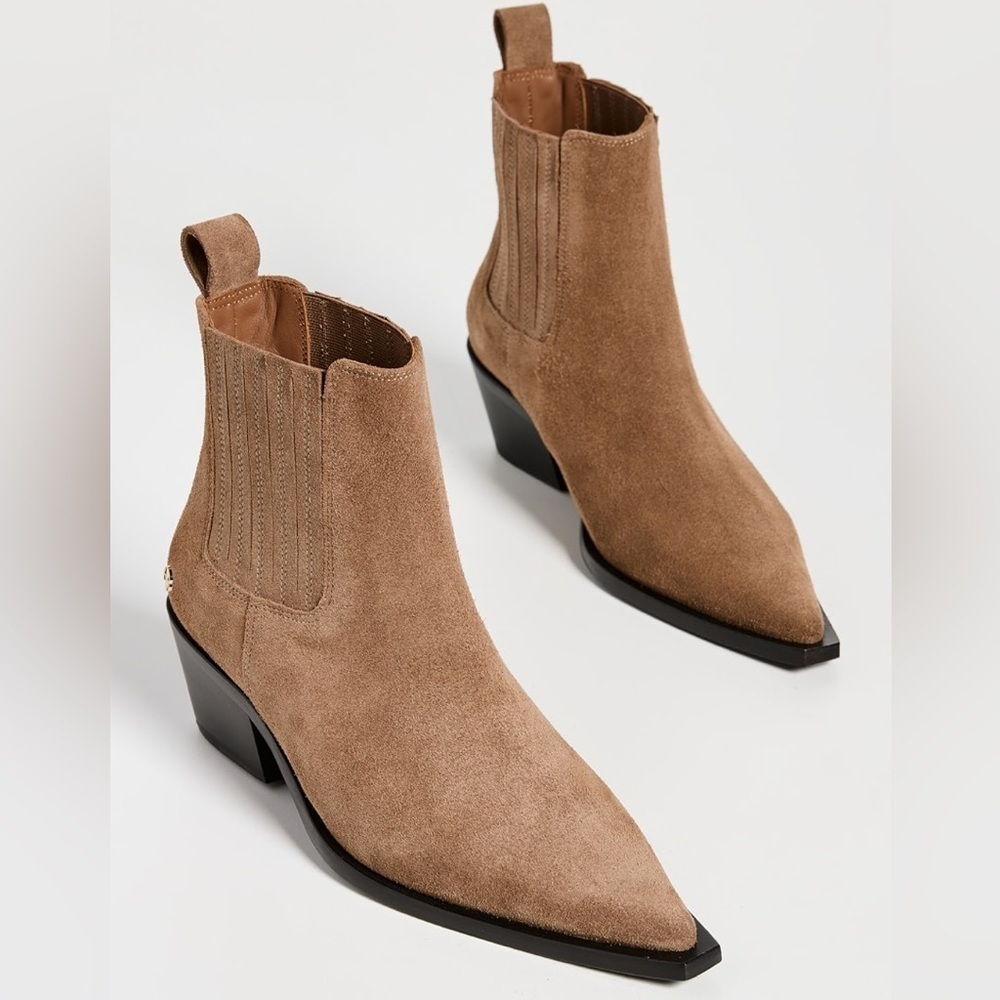 NWOB Anine Bing Roy Suede Taupe Booties - Picture 2 of 12